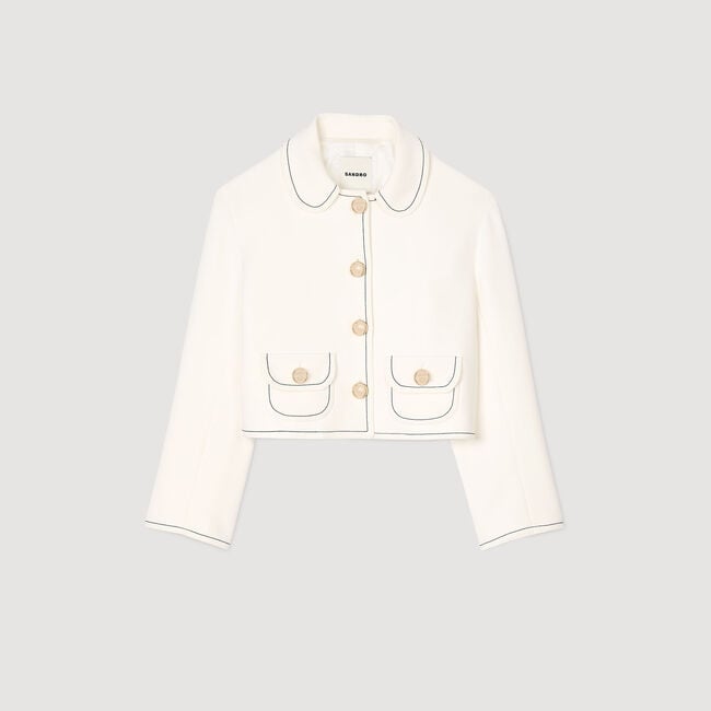 Kurze Jacke mit Bubikragen
